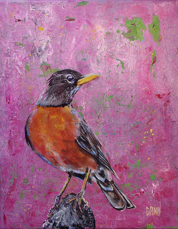 "American Robin #5" - acrylic on canvas. Artist: Daniel (Dano) Carver